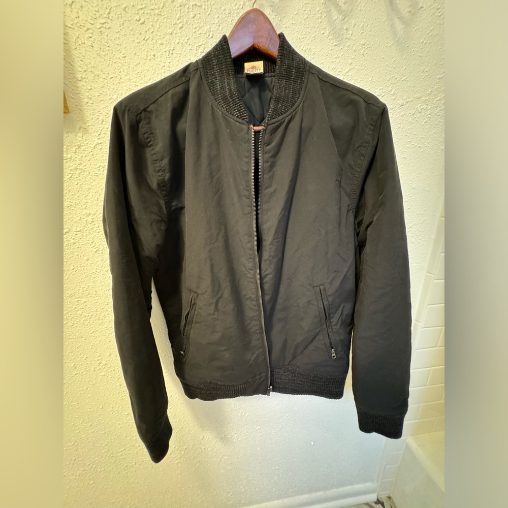 Faherty Black Bomber Jacket